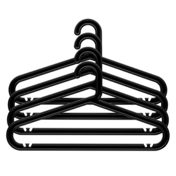 10 IKEA Black Plastic Hangers - Picture 1 of 8